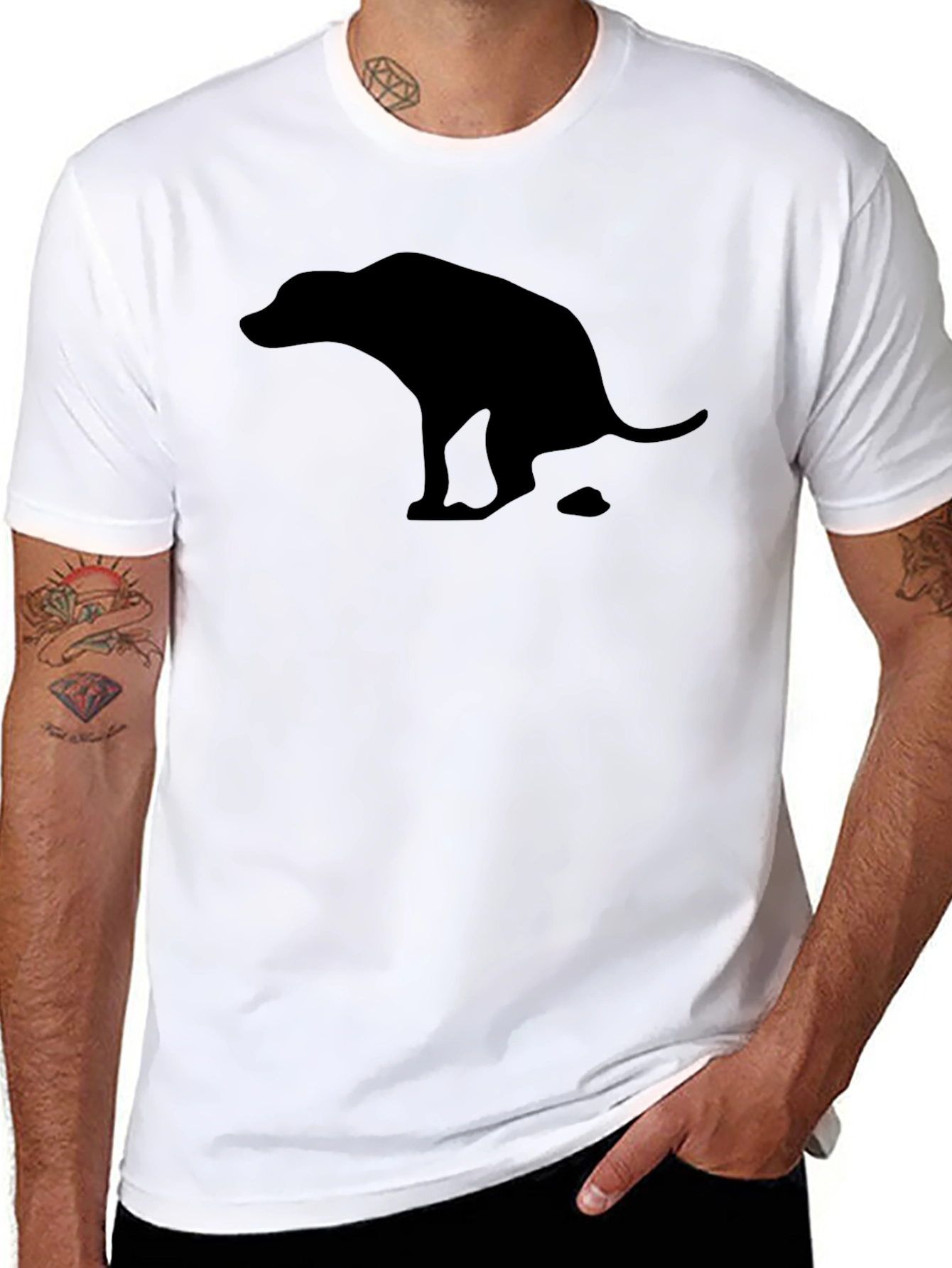 Funny Pooping Dog Graphic T-Shirt