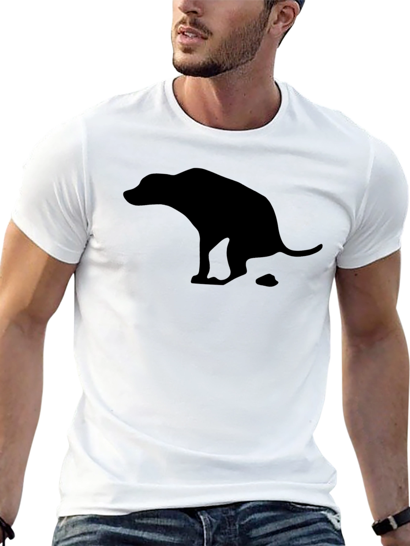 Funny Pooping Dog Graphic T-Shirt