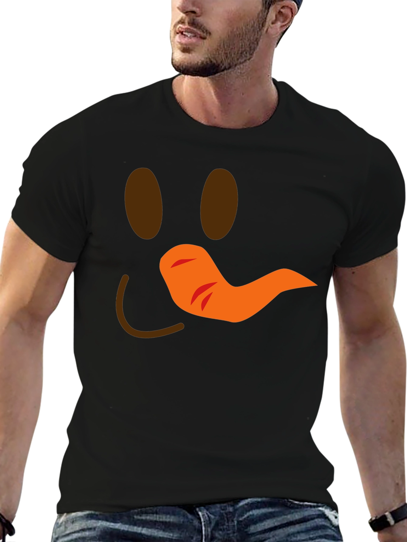 Snowman Face Graphic Tee - Holiday Fun