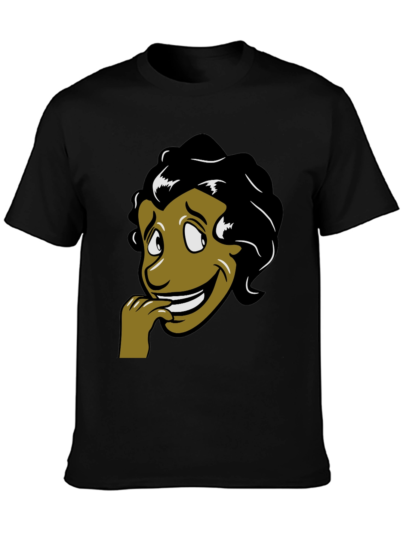Cartoon Face Graphic T-Shirt - Black