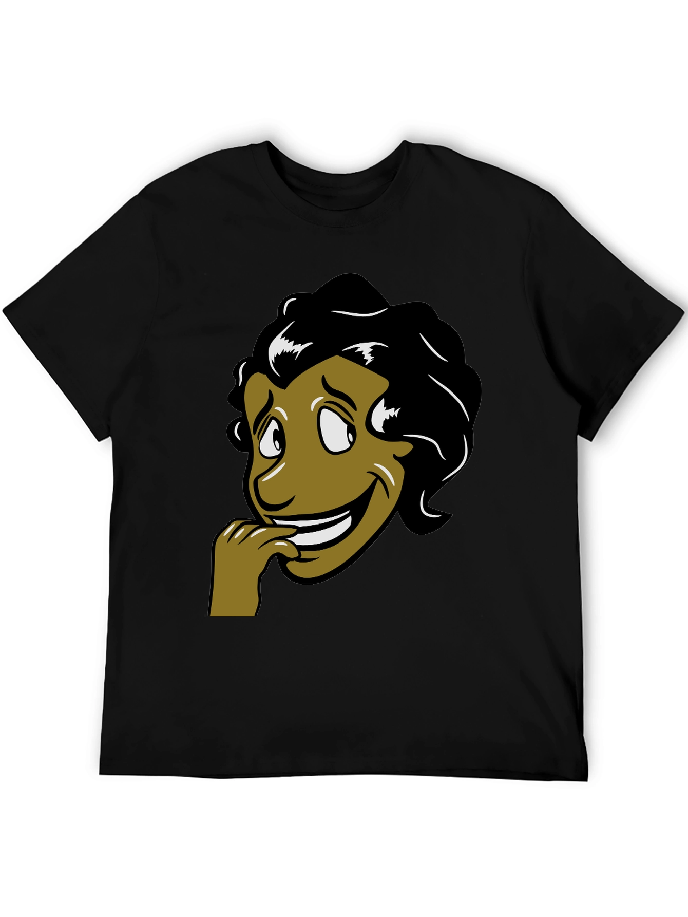 Cartoon Face Graphic T-Shirt - Black