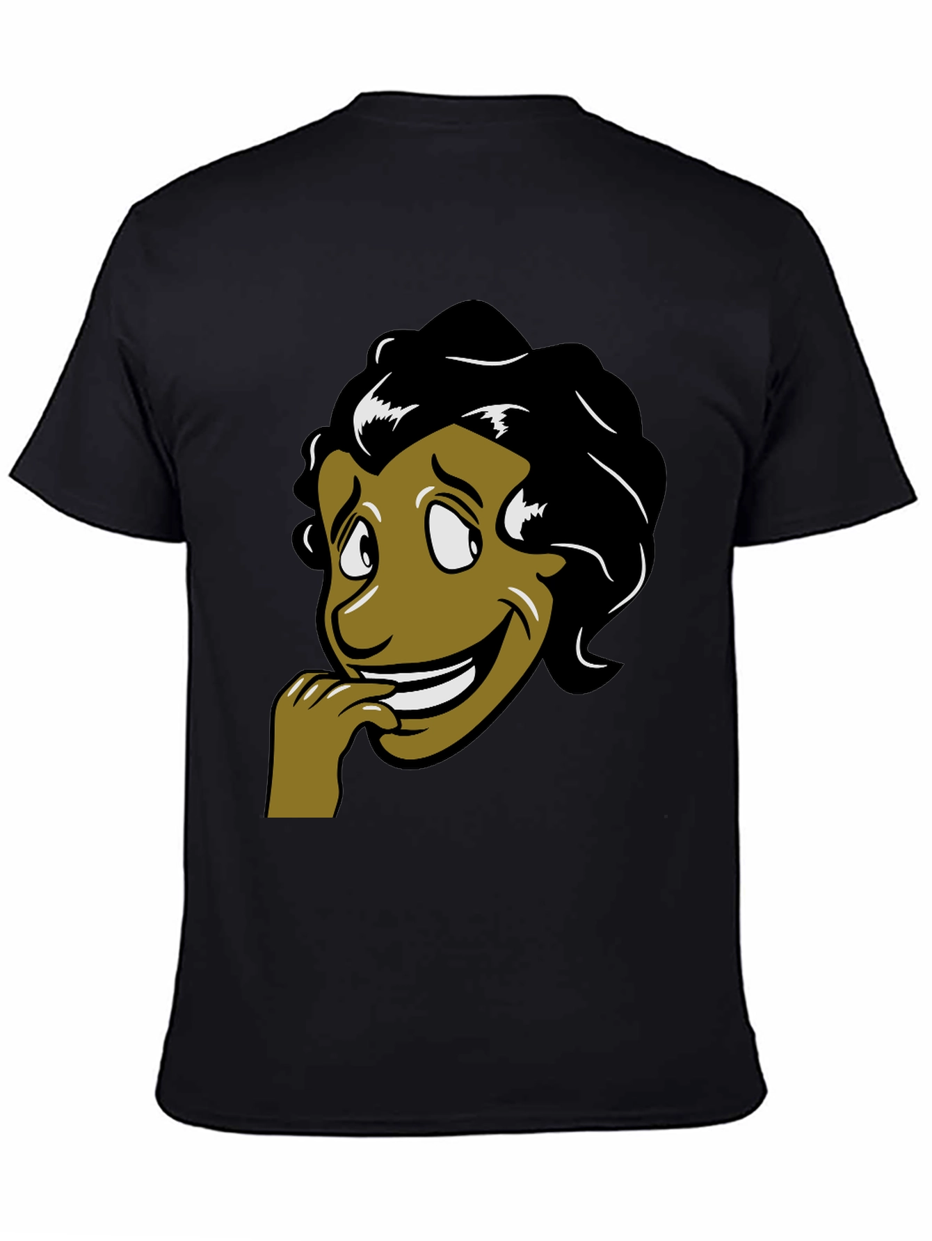Cartoon Face Graphic T-Shirt - Black