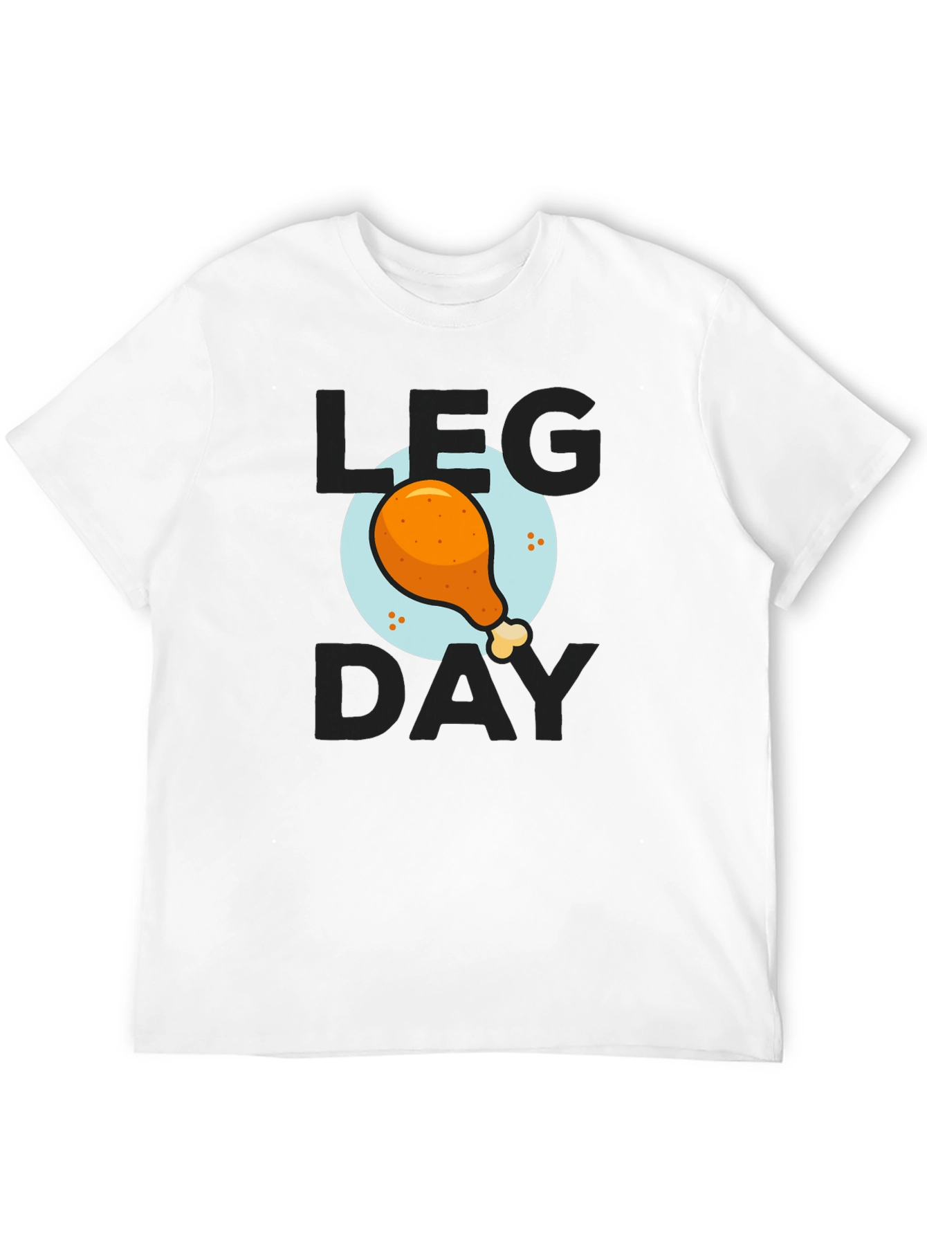 Mens Leg Day Chicken Graphic Tee - Black