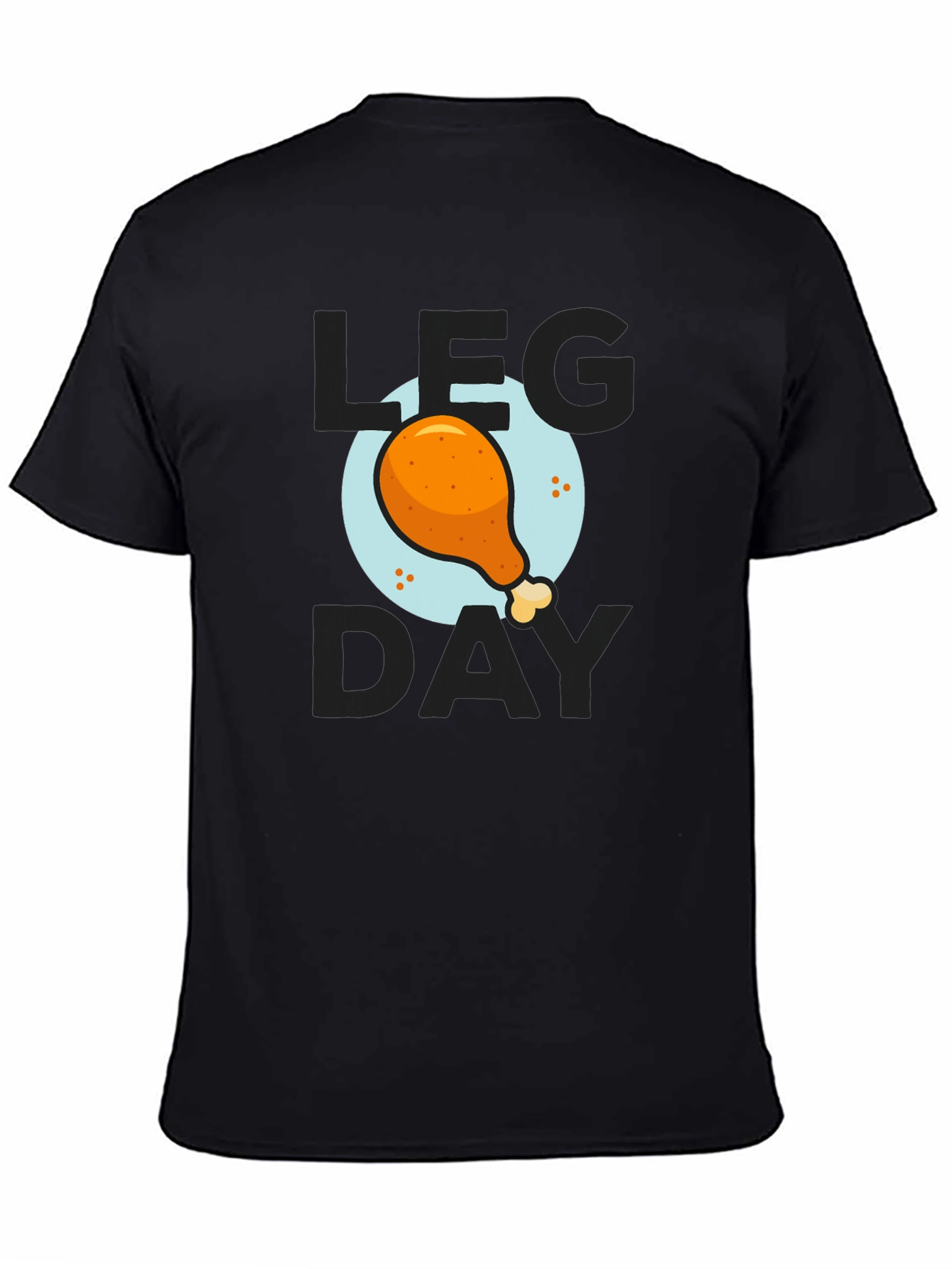 Mens Leg Day Chicken Graphic Tee - Black