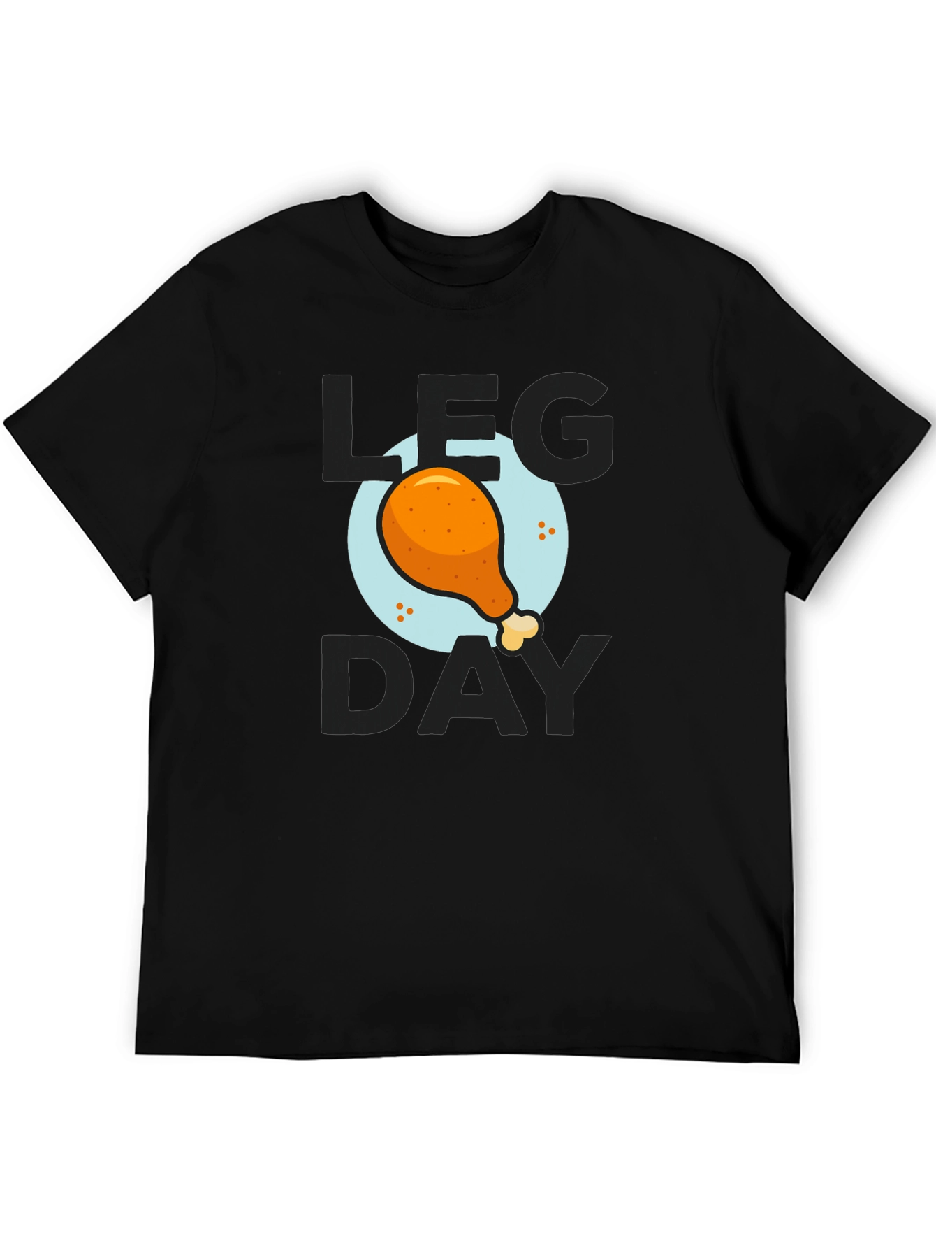 Mens Leg Day Chicken Graphic Tee - Black