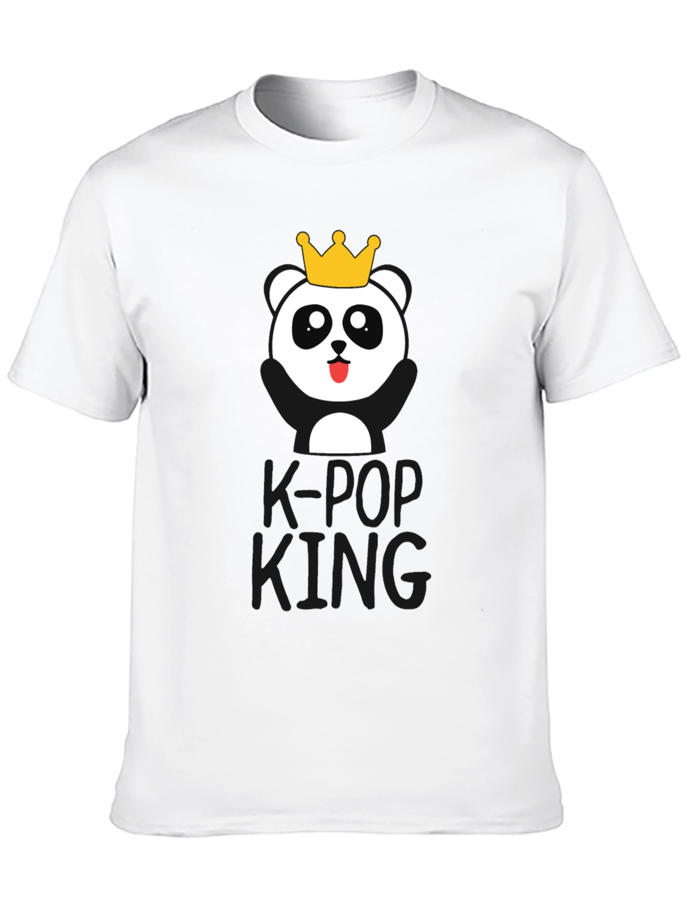 K-Pop King Panda Bear T-Shirt - Black