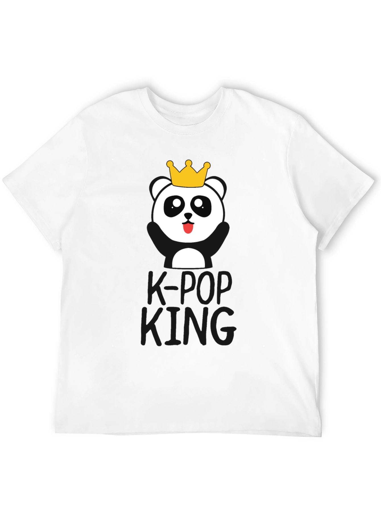 K-Pop King Panda Bear T-Shirt - Black