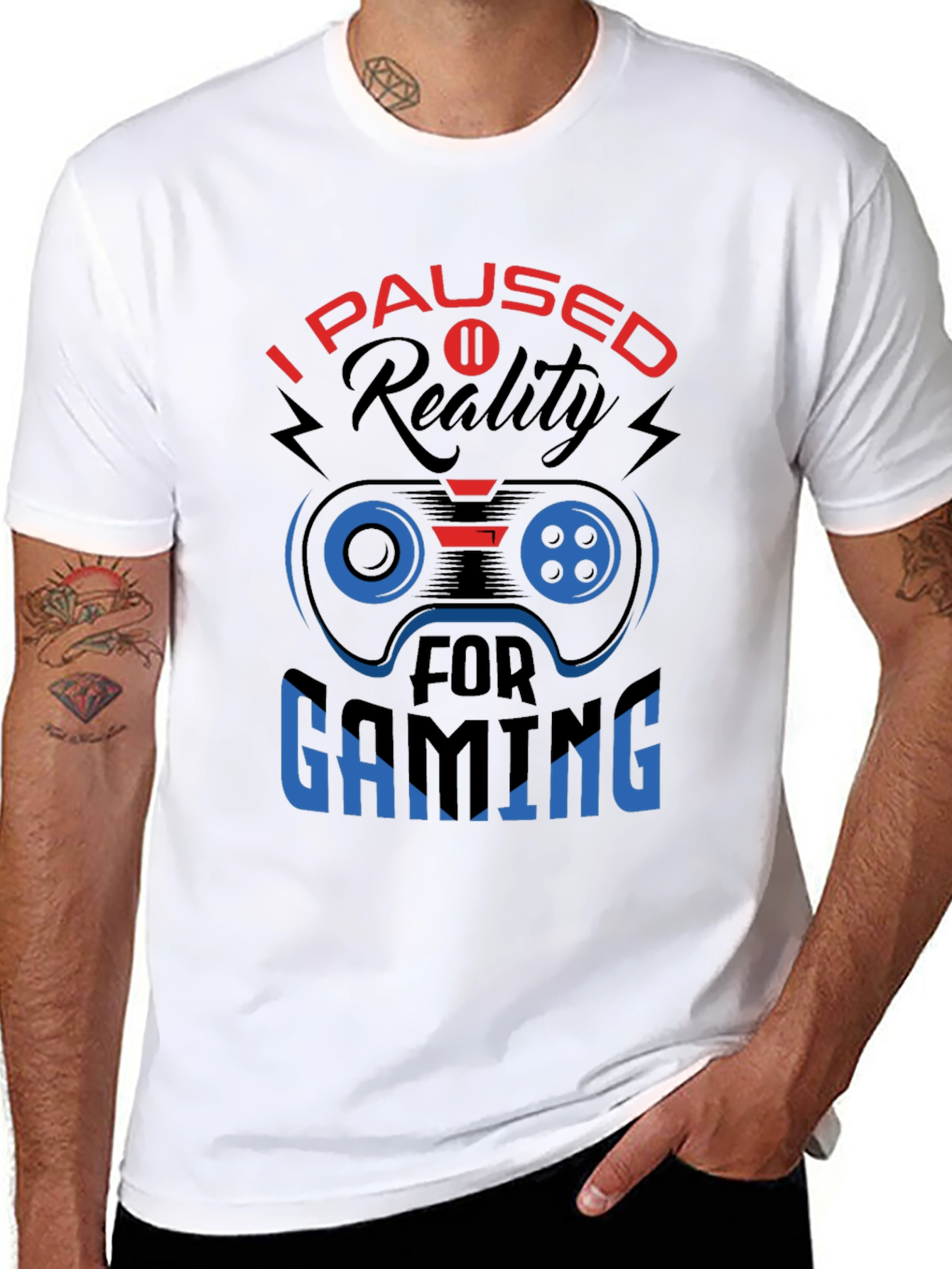 I Paused Reality For Gaming Black T-Shirt