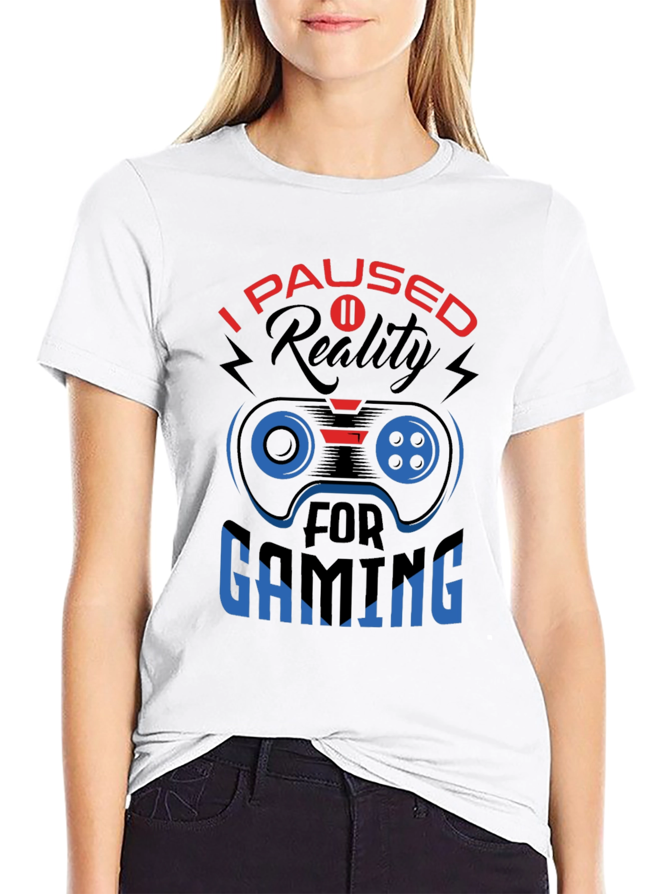 I Paused Reality For Gaming Black T-Shirt