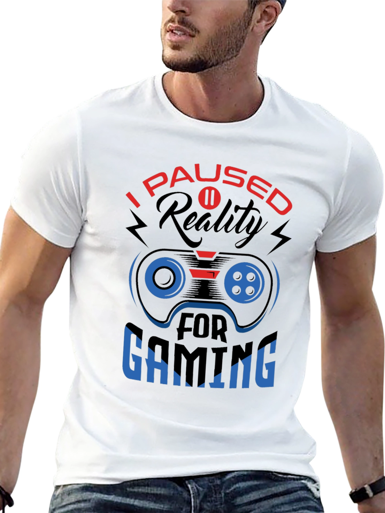 I Paused Reality For Gaming Black T-Shirt