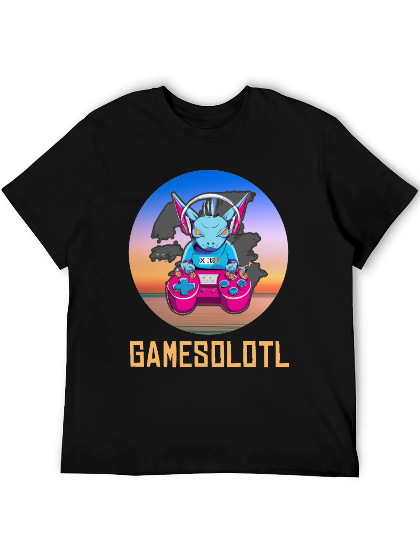 GAMESOLOTL Black Gaming T-Shirt