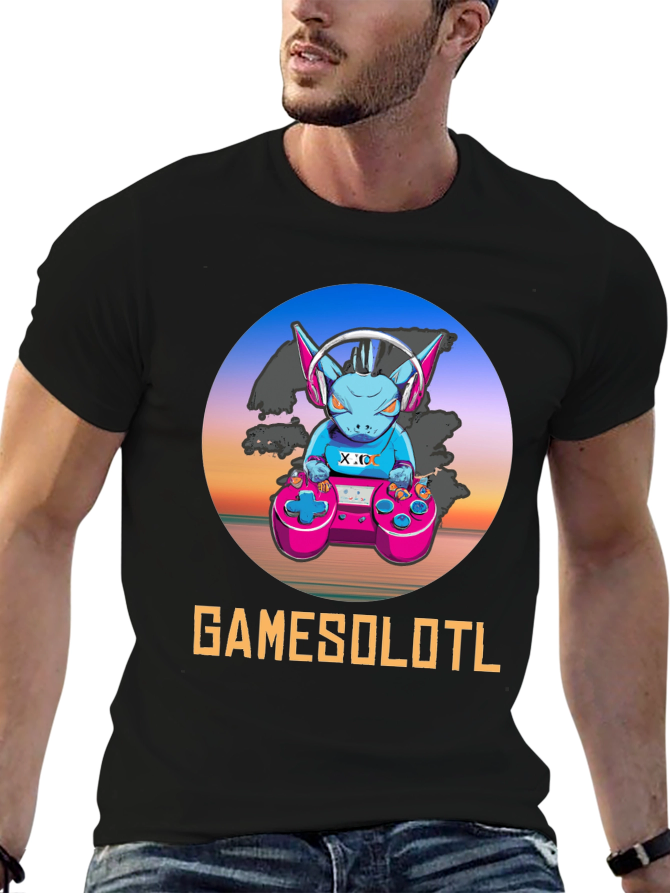 GAMESOLOTL Black Gaming T-Shirt