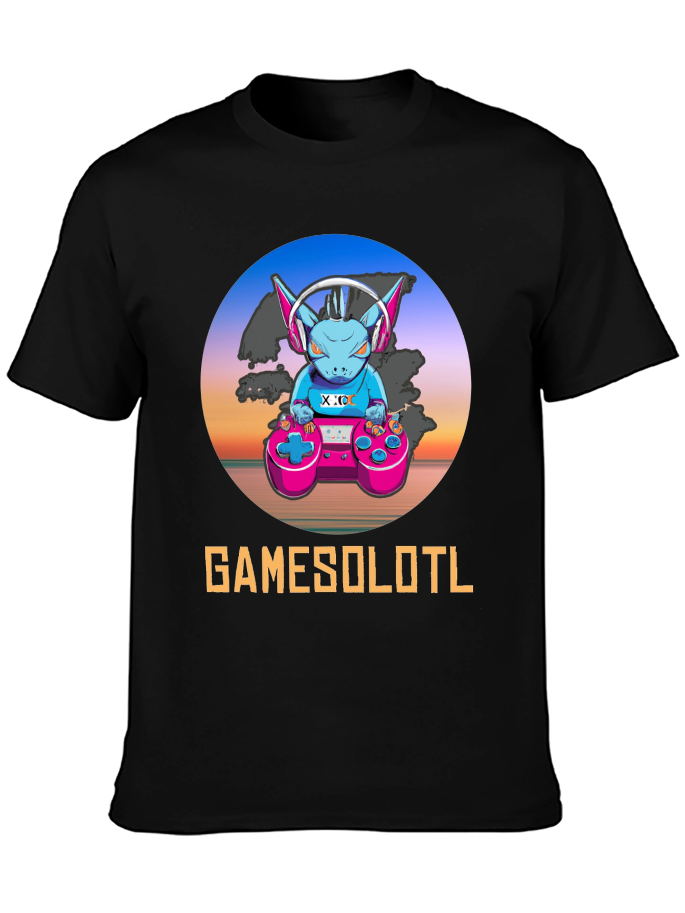 GAMESOLOTL Black Gaming T-Shirt