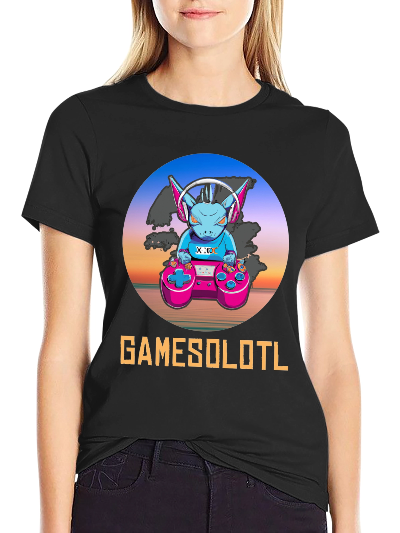 GAMESOLOTL Black Gaming T-Shirt