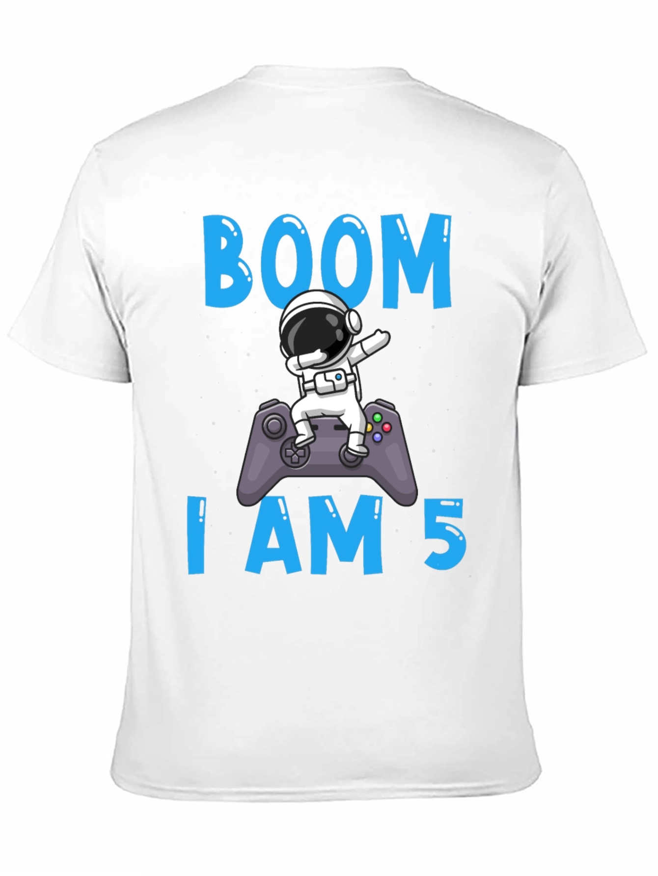 Boom I am 5 Birthday Astronaut Gamer T-Shirt
