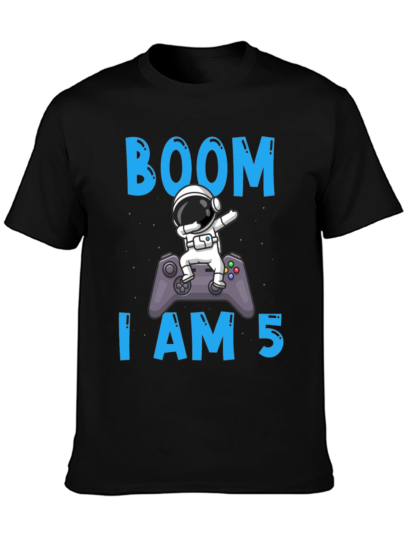 Boom I am 5 Birthday Astronaut Gamer T-Shirt