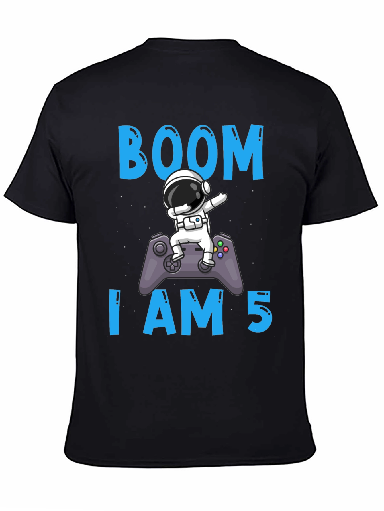 Boom I am 5 Birthday Astronaut Gamer T-Shirt
