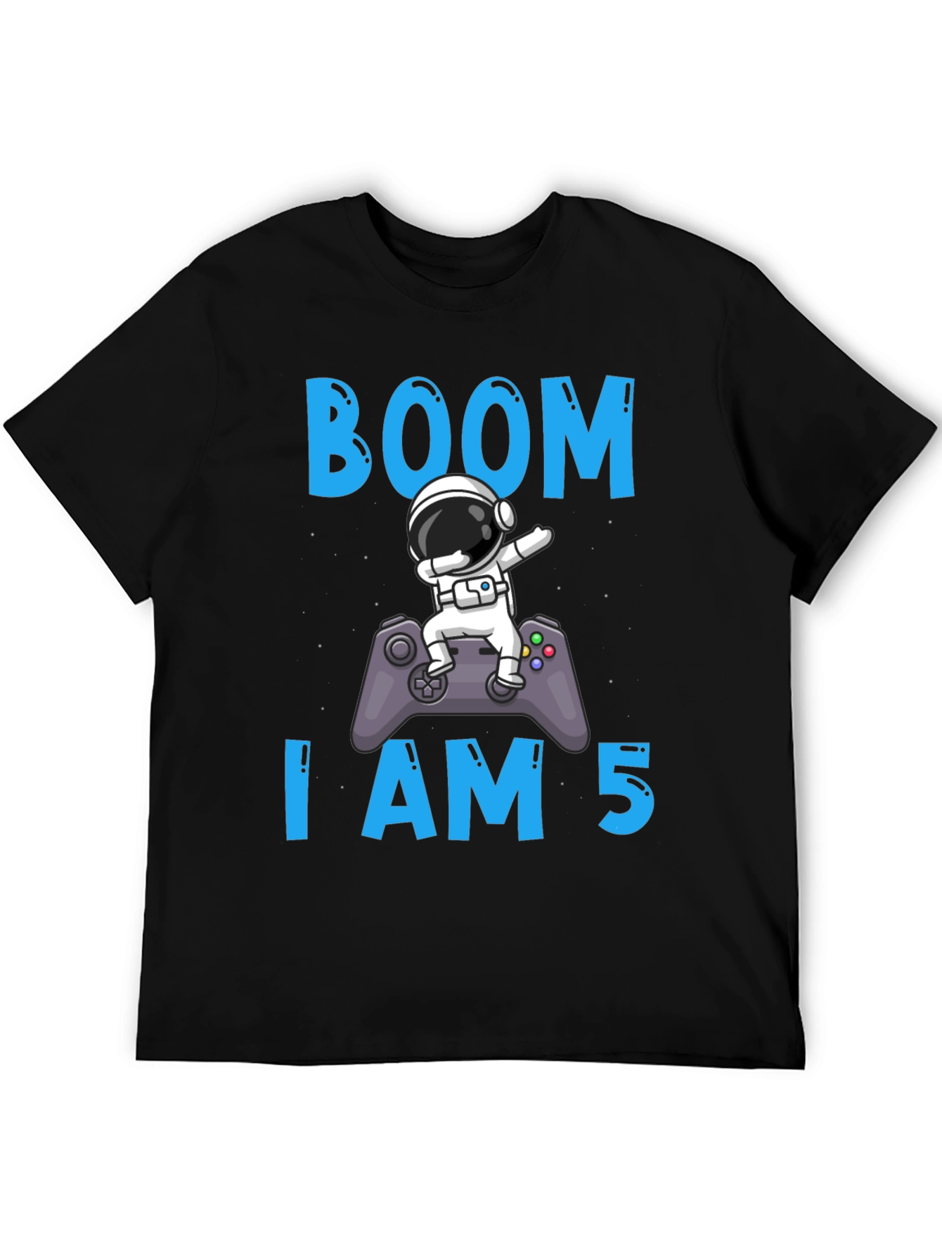 Boom I am 5 Birthday Astronaut Gamer T-Shirt