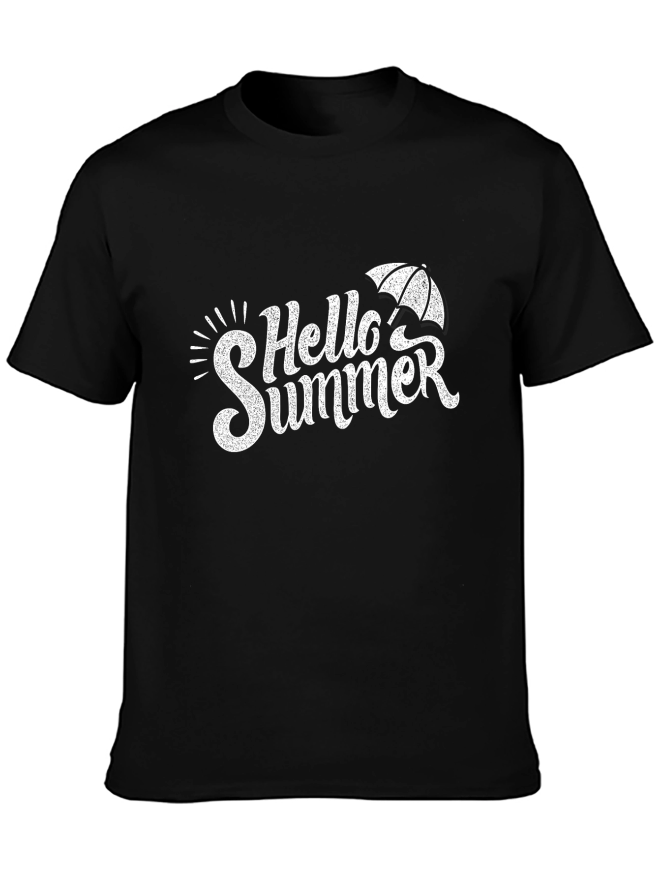 Hello Summer Graphic Tee - Black Cotton T-Shirt