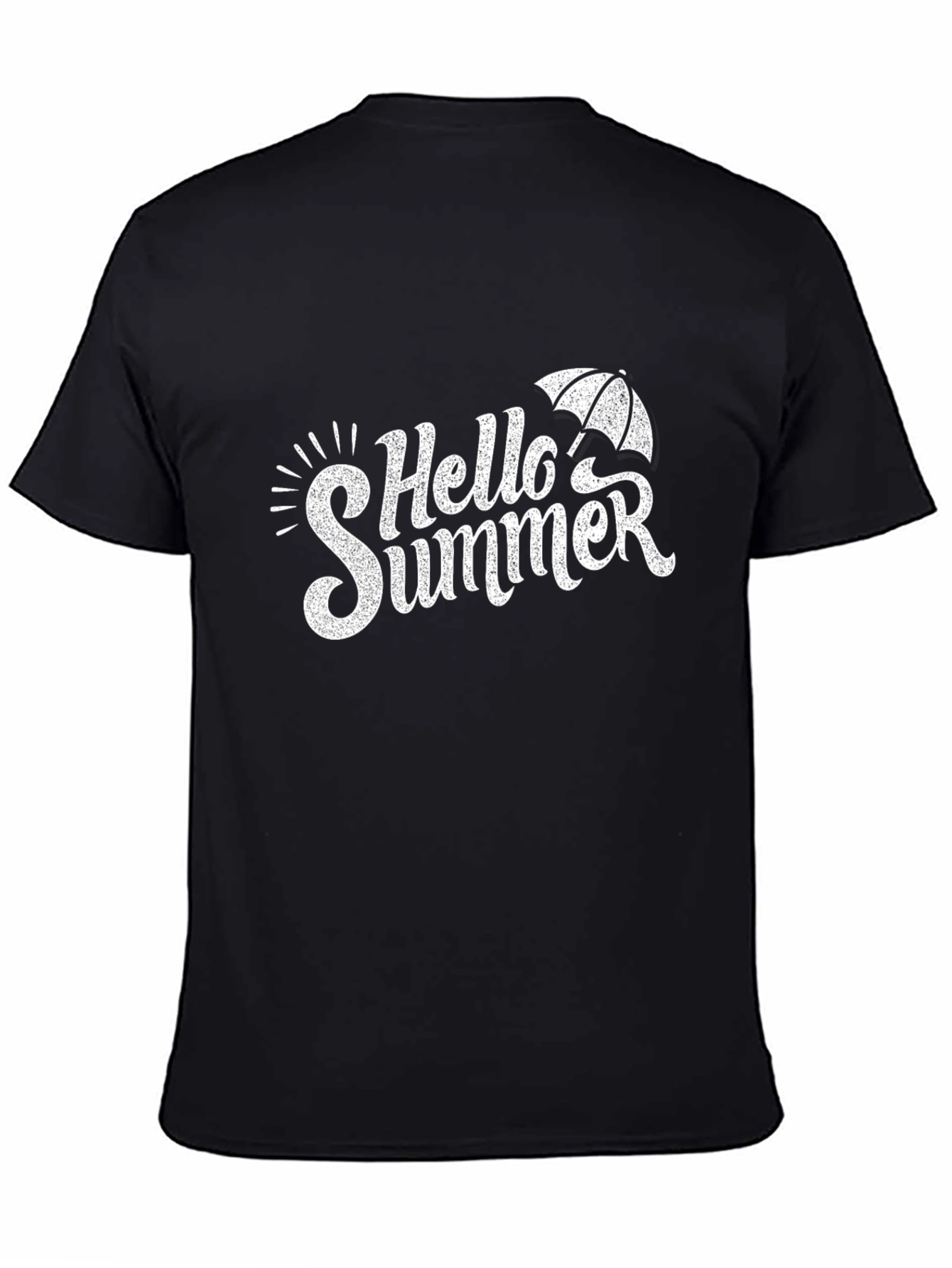 Hello Summer Graphic Tee - Black Cotton T-Shirt