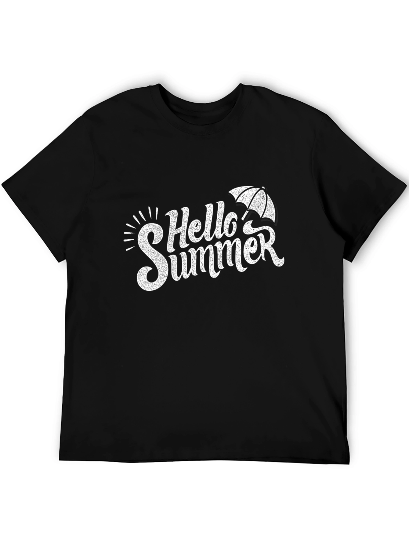 Hello Summer Graphic Tee - Black Cotton T-Shirt
