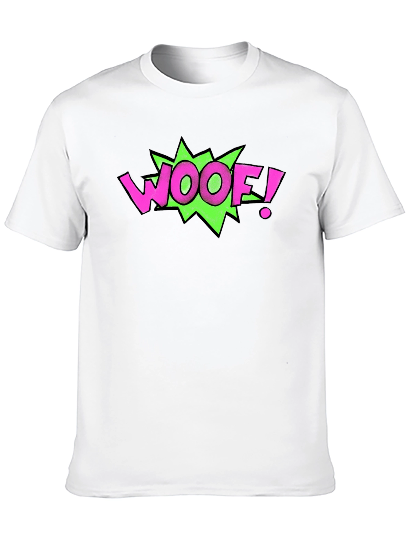 Woof! Graphic Print Crew Neck Black T-Shirt