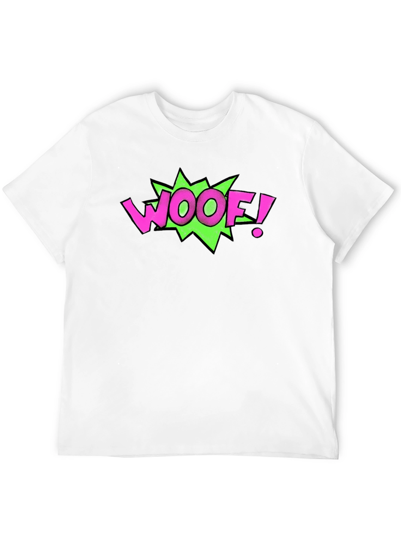 Woof! Graphic Print Crew Neck Black T-Shirt