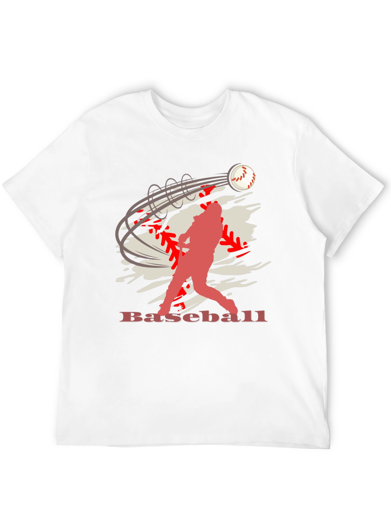Baseball Player Graphic Print Black T-Shirt