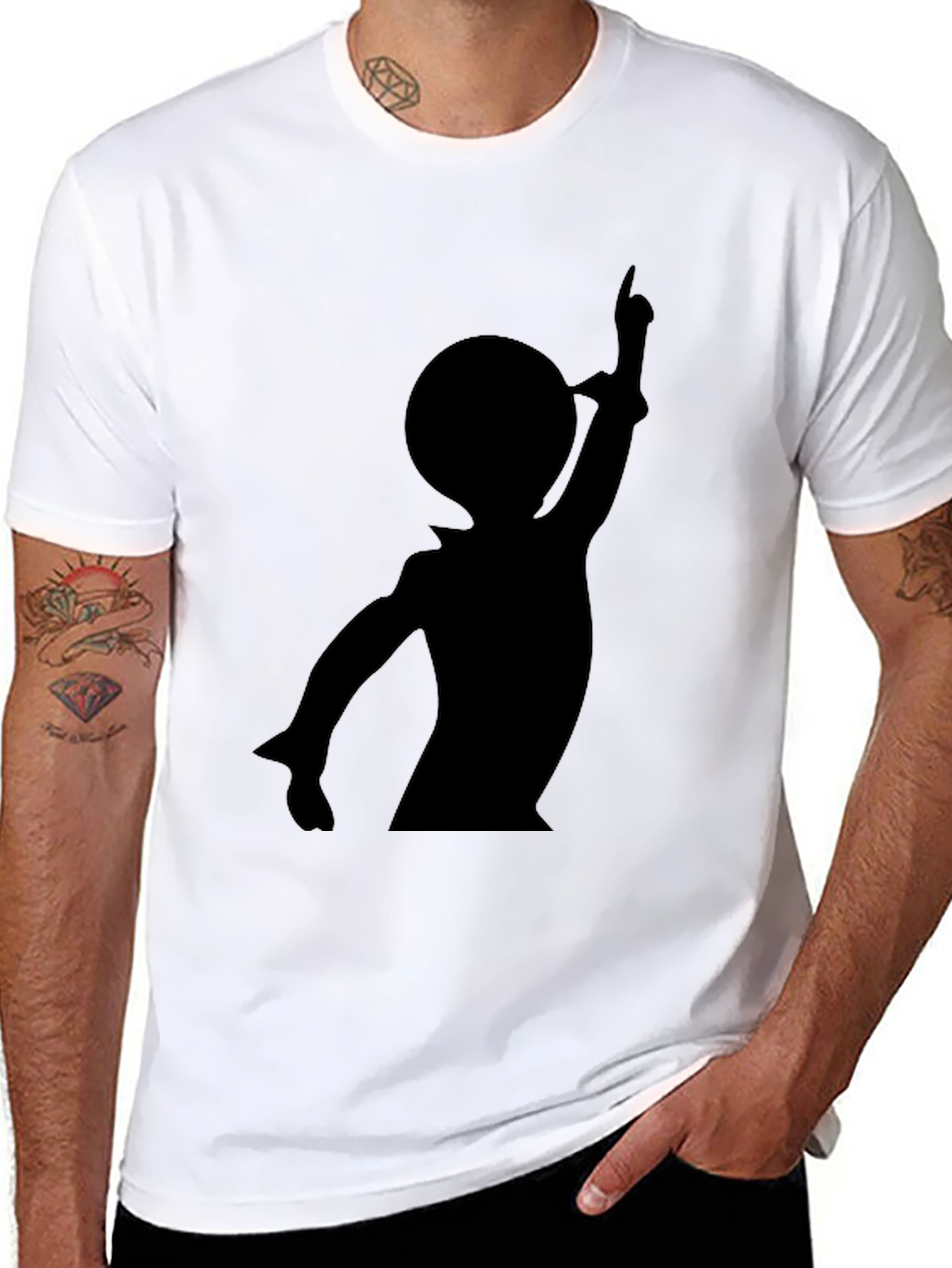 Silhouette Graphic Tee - Casual Black T-Shirt