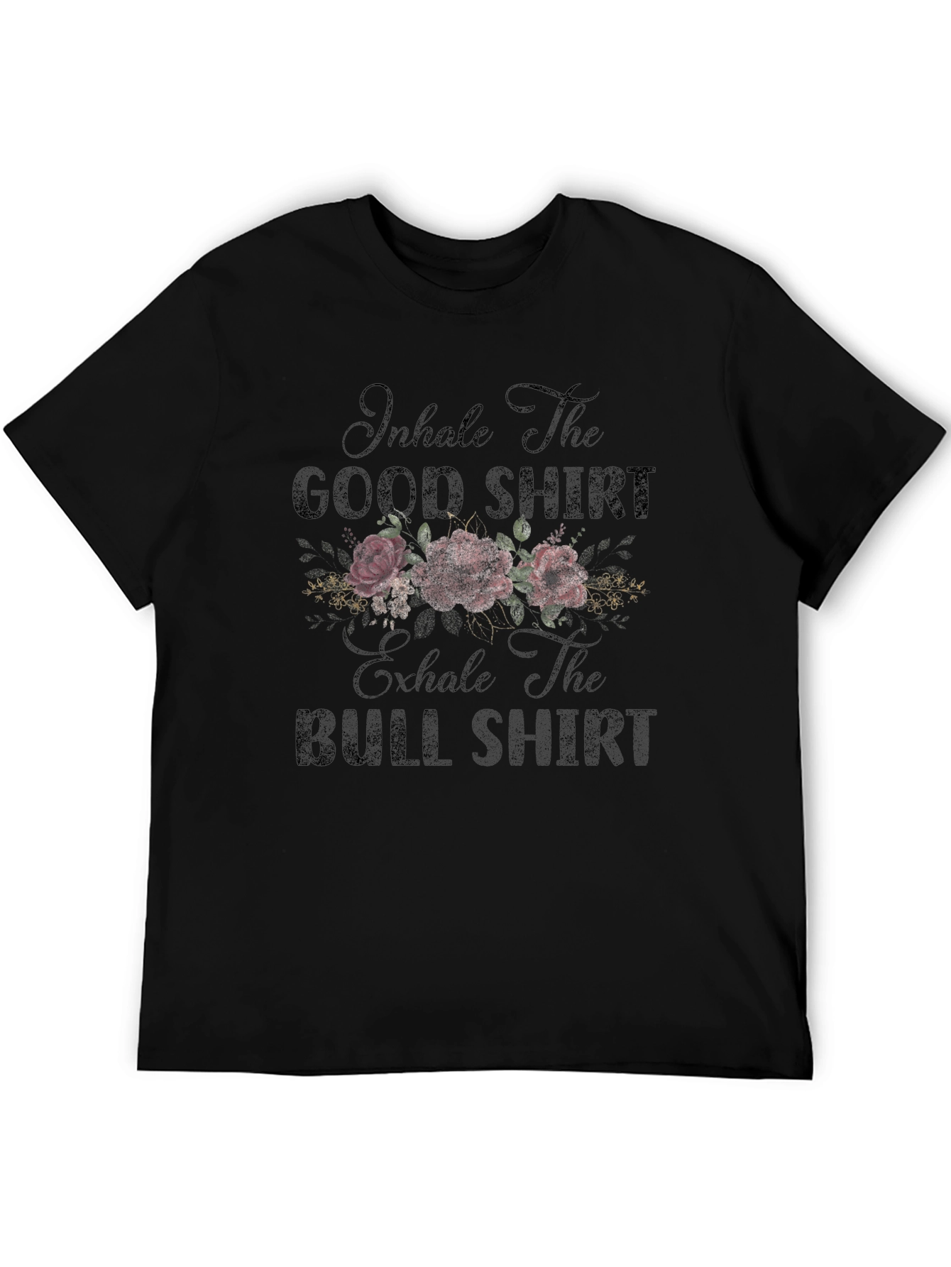 Inhale Good Exhale Bull Mens Graphic Tee