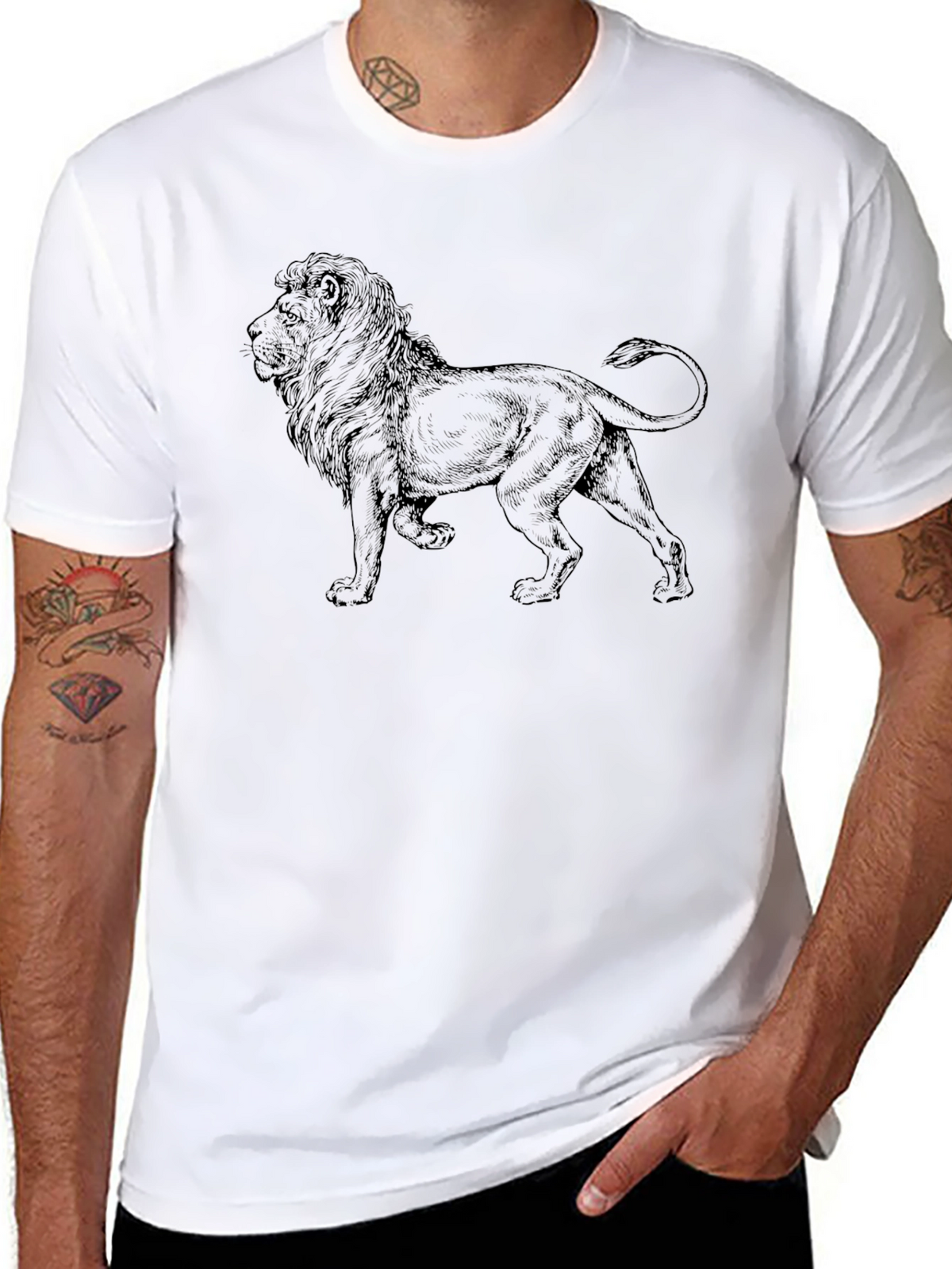 Lion Graphic T-Shirt - Classic Black