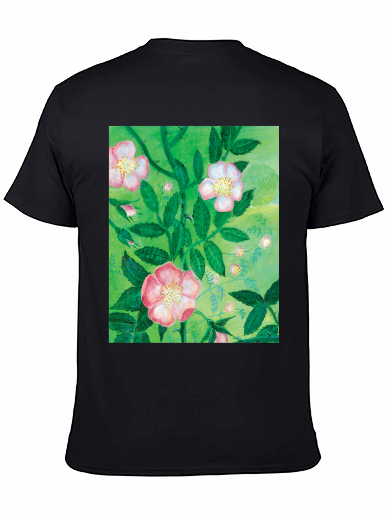 Floral Print T-Shirt - Artistic Botanical Design