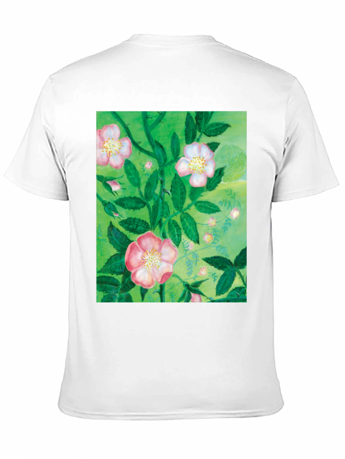 Floral Print T-Shirt - Artistic Botanical Design