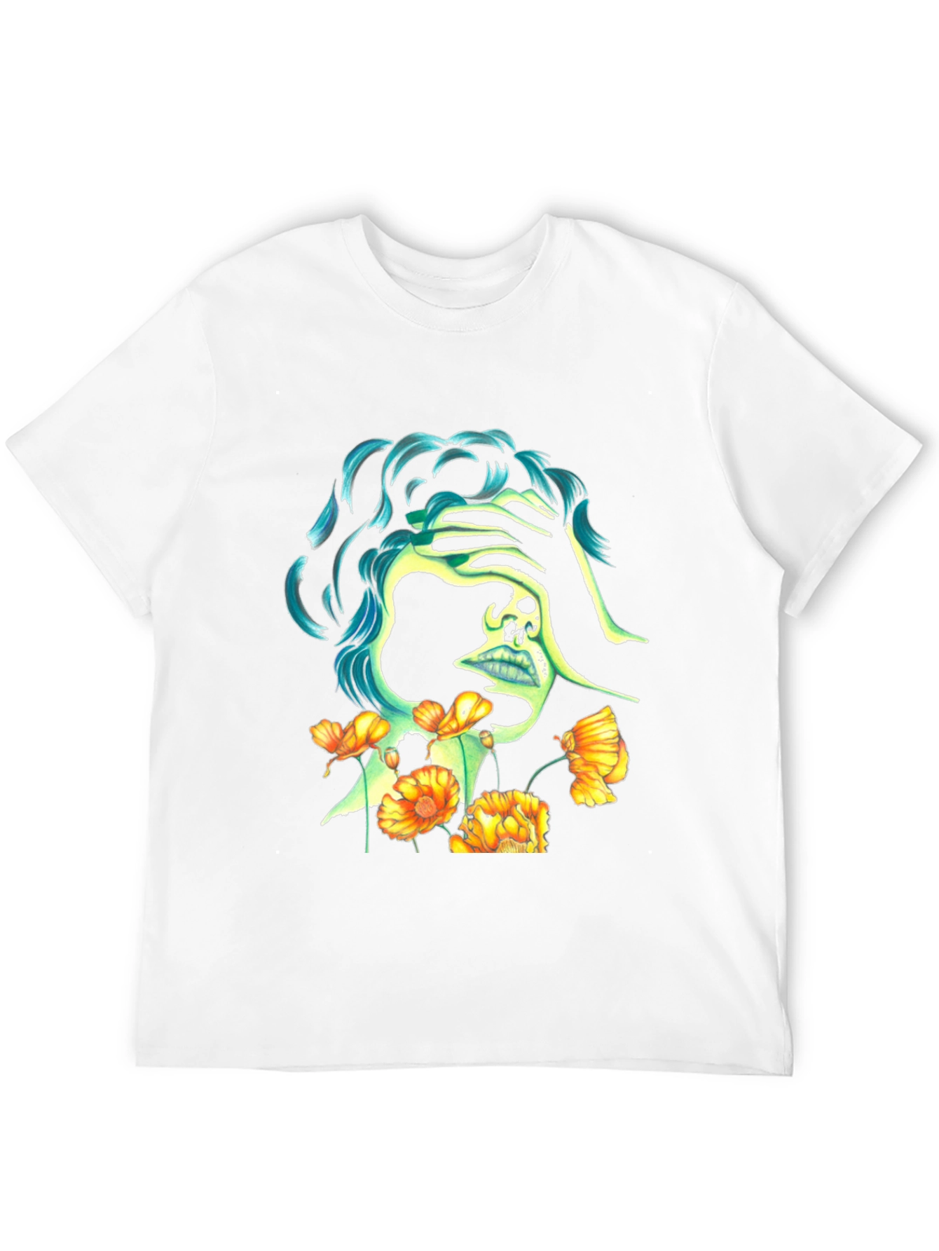 Skull & Flowers Graphic Black T-Shirt