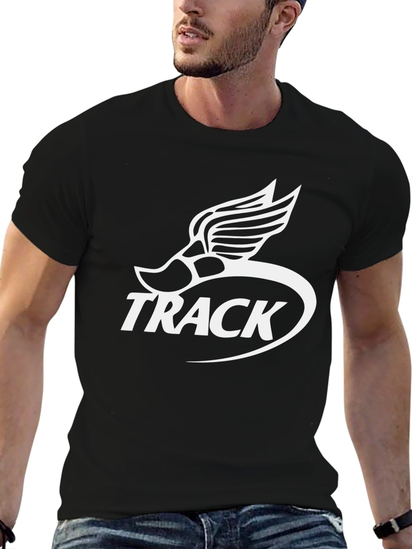 Track Shoe Winged Logo Black T-Shirt