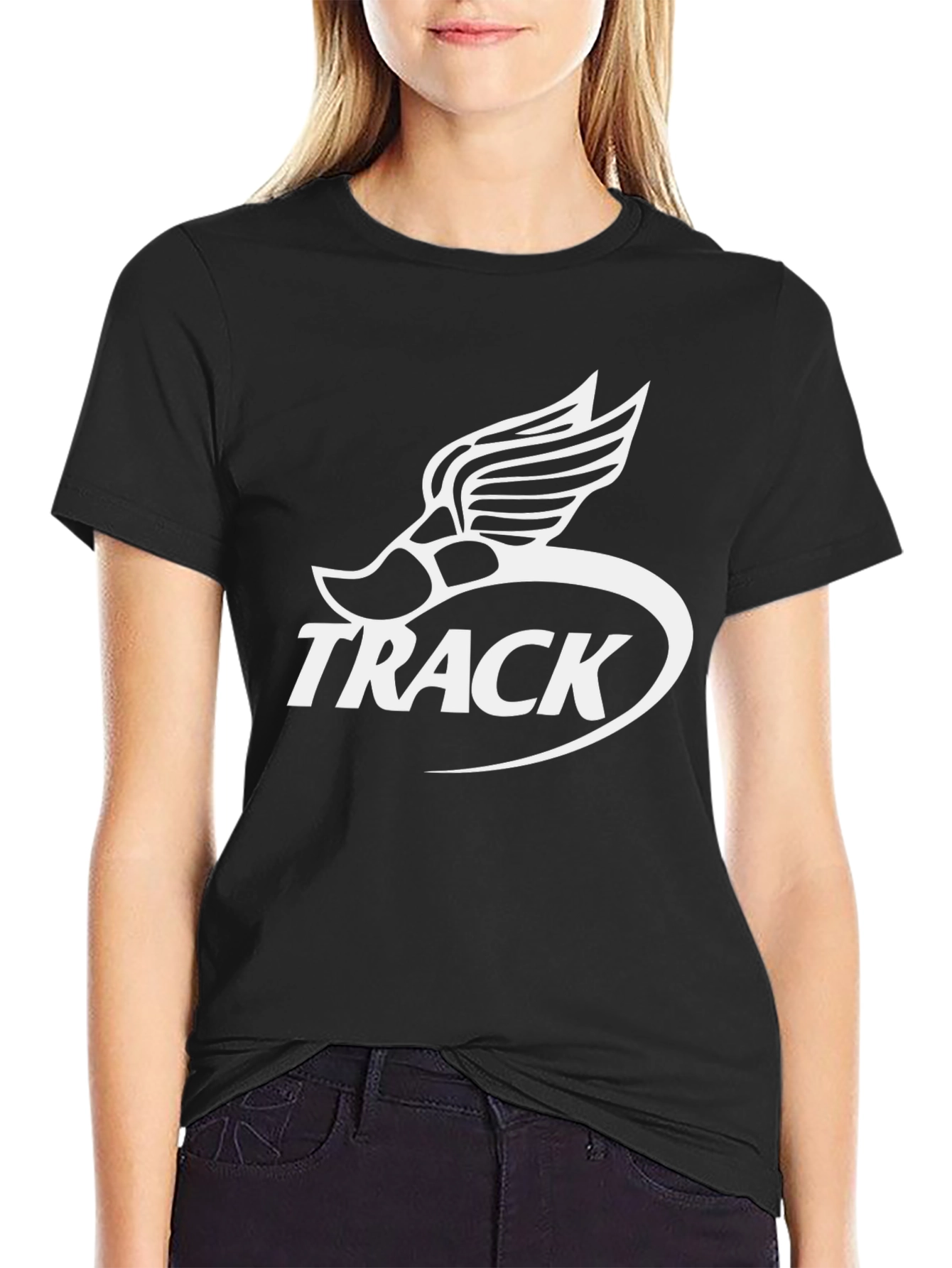 Track Shoe Winged Logo Black T-Shirt