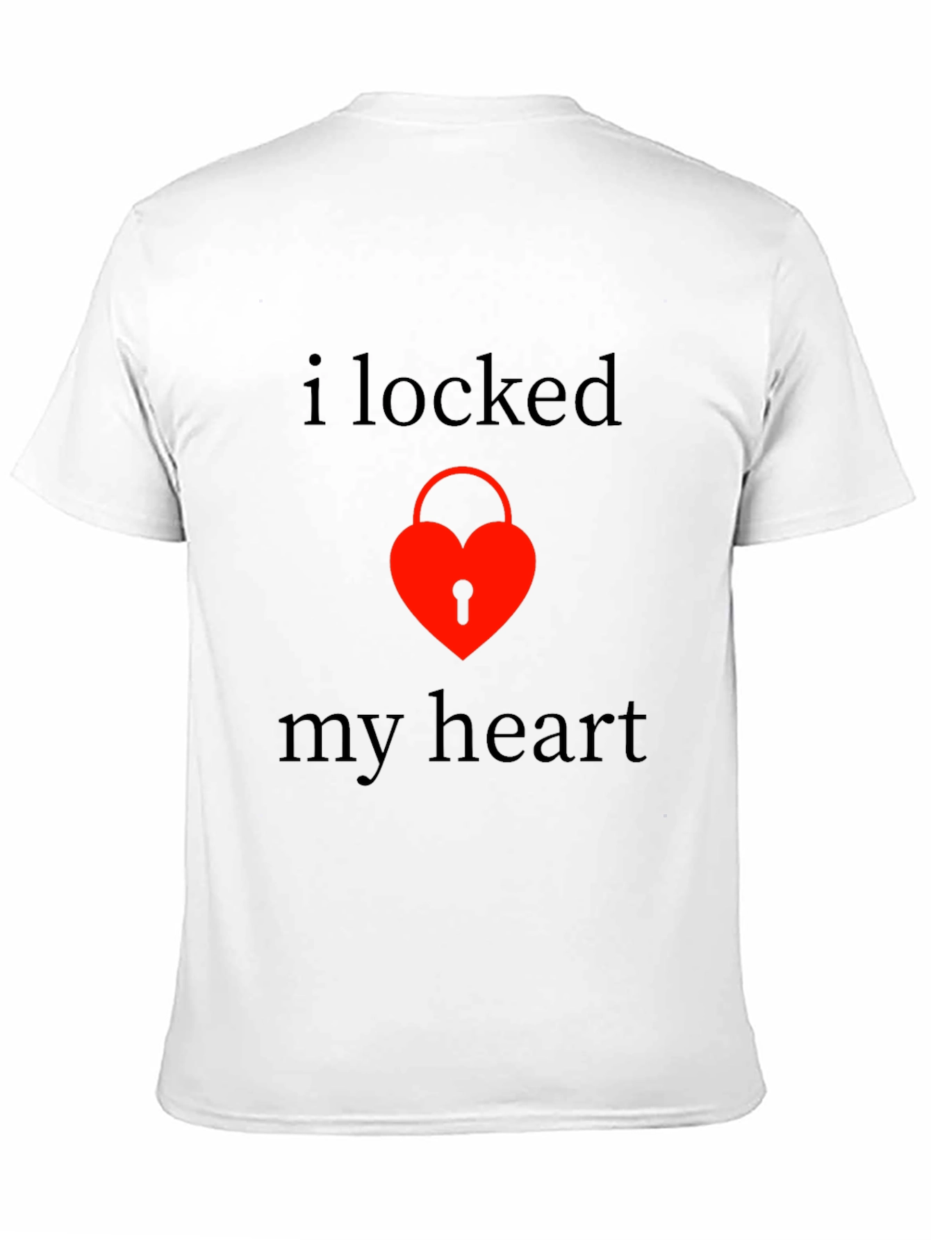 Locked Heart Graphic Tee - Stylish Black T-Shirt