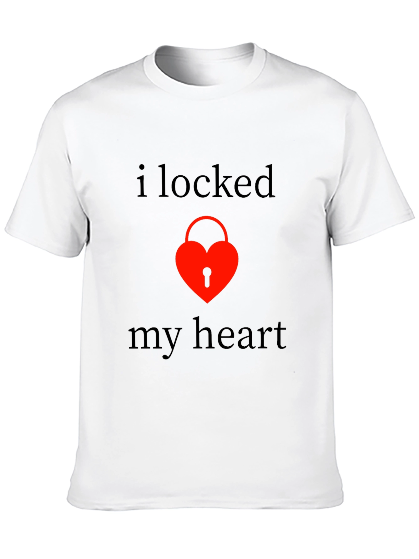 Locked Heart Graphic Tee - Stylish Black T-Shirt