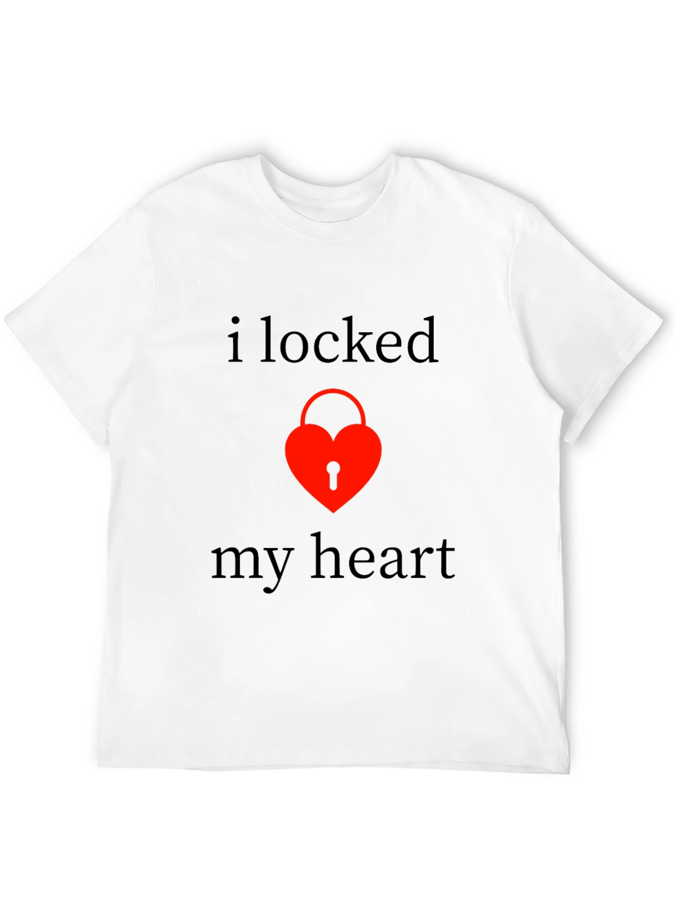 Locked Heart Graphic Tee - Stylish Black T-Shirt