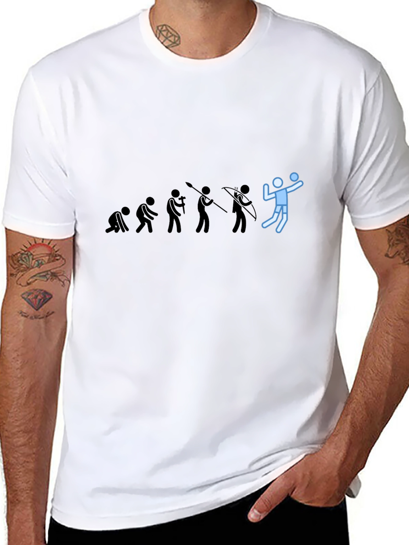 Volleyball Evolution Graphic T-Shirt - Black
