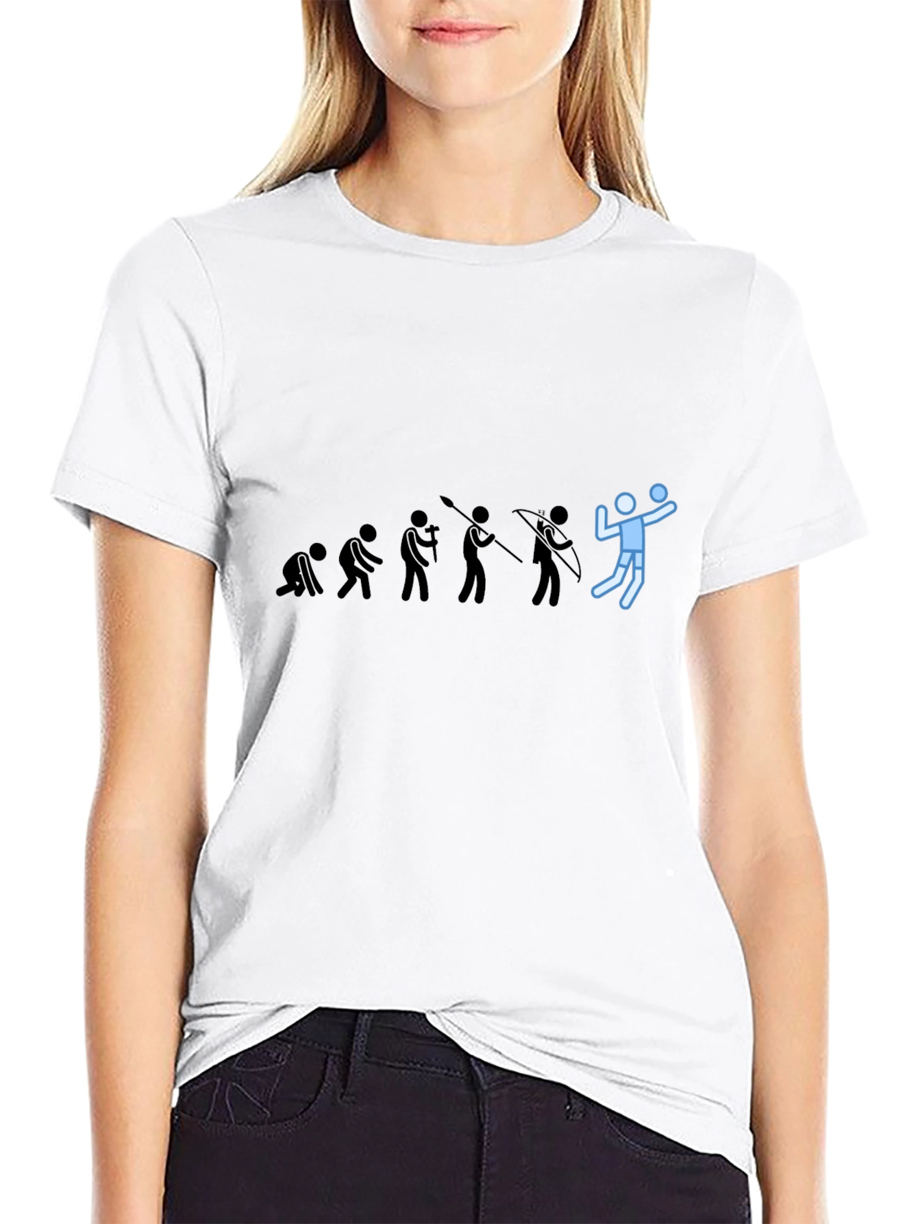 Volleyball Evolution Graphic T-Shirt - Black