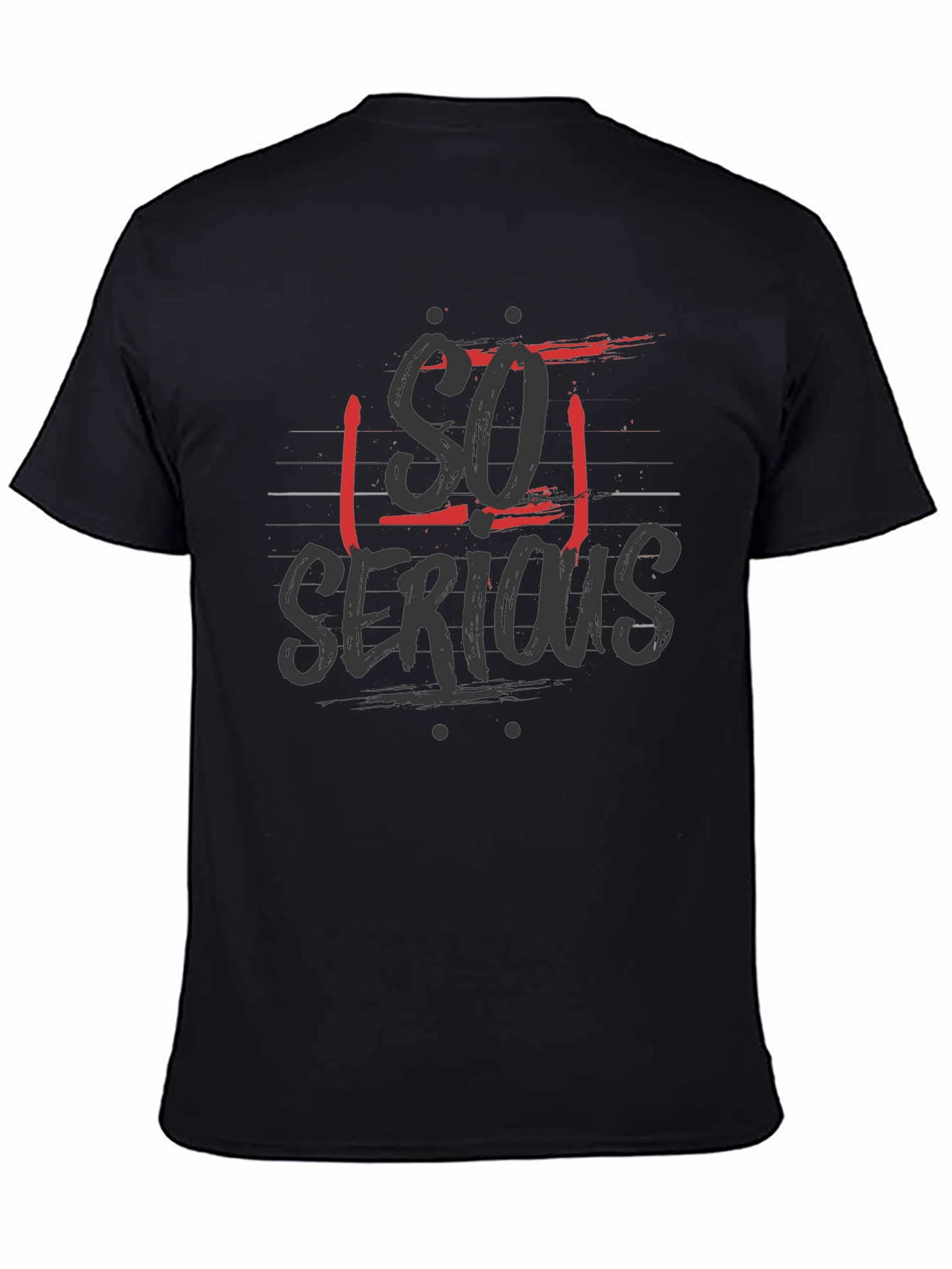 So Serious Graphic Print Black T-Shirt