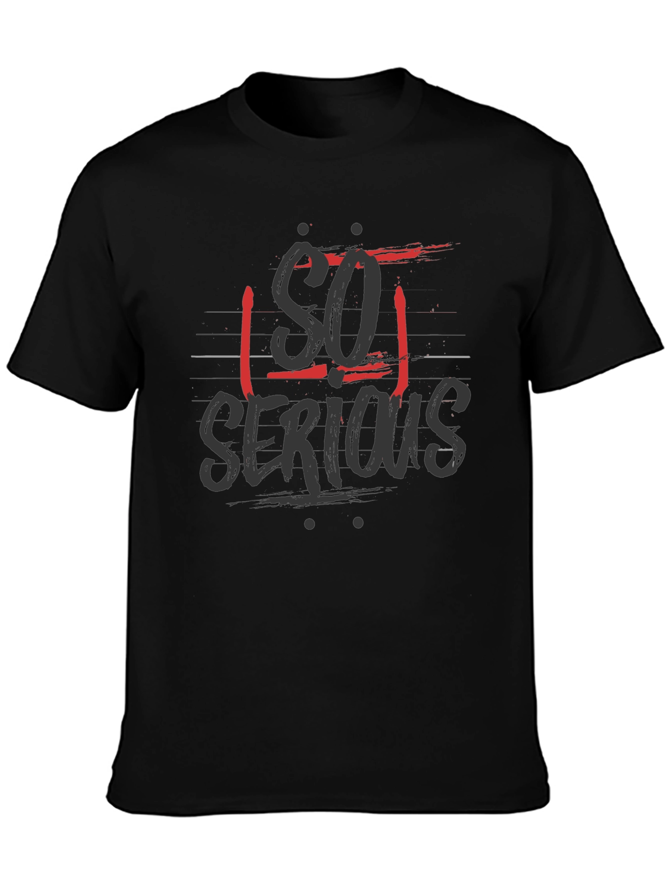 So Serious Graphic Print Black T-Shirt