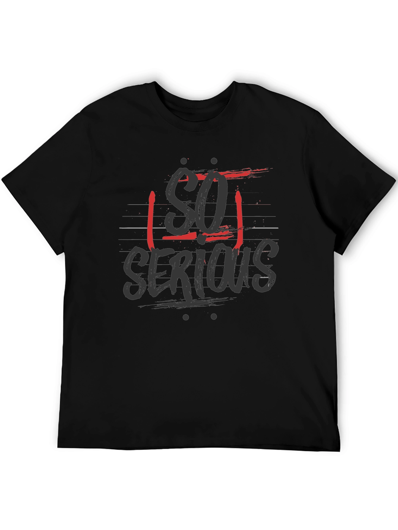 So Serious Graphic Print Black T-Shirt