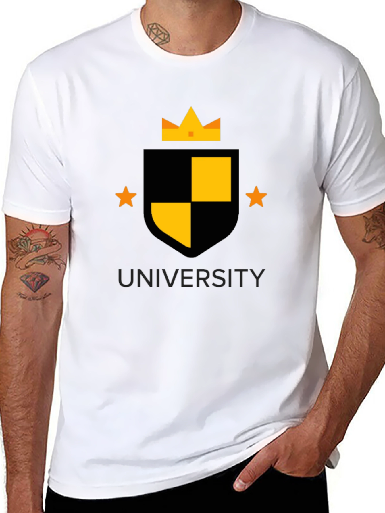 University Crest Graphic Tee - Black