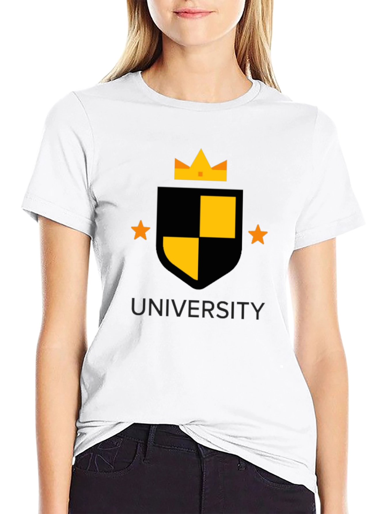 University Crest Graphic Tee - Black