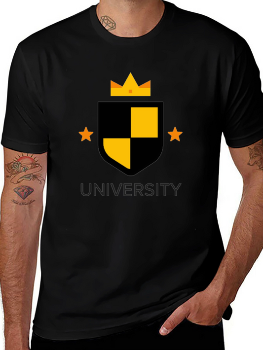 University Crest Graphic Tee - Black