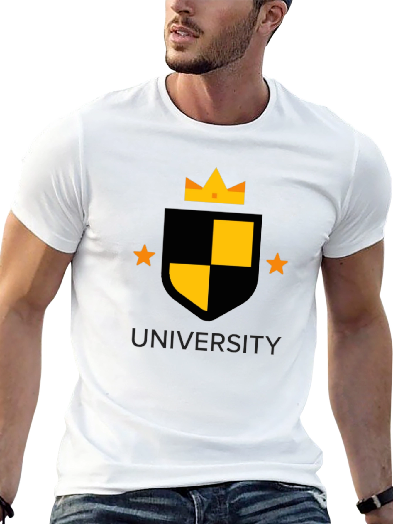 University Crest Graphic Tee - Black