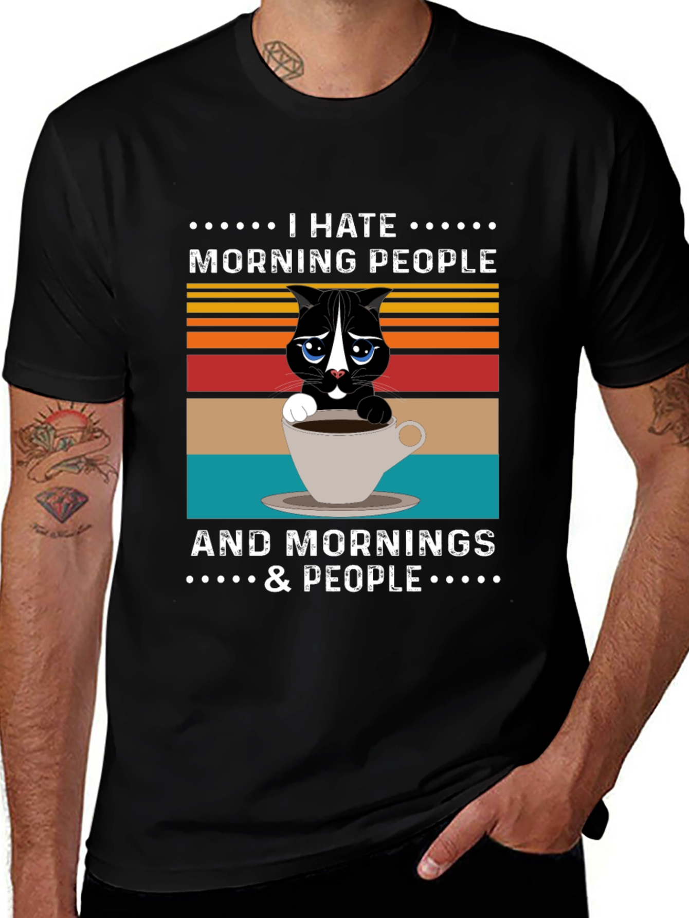 I Hate Morning People Cat T-Shirt
