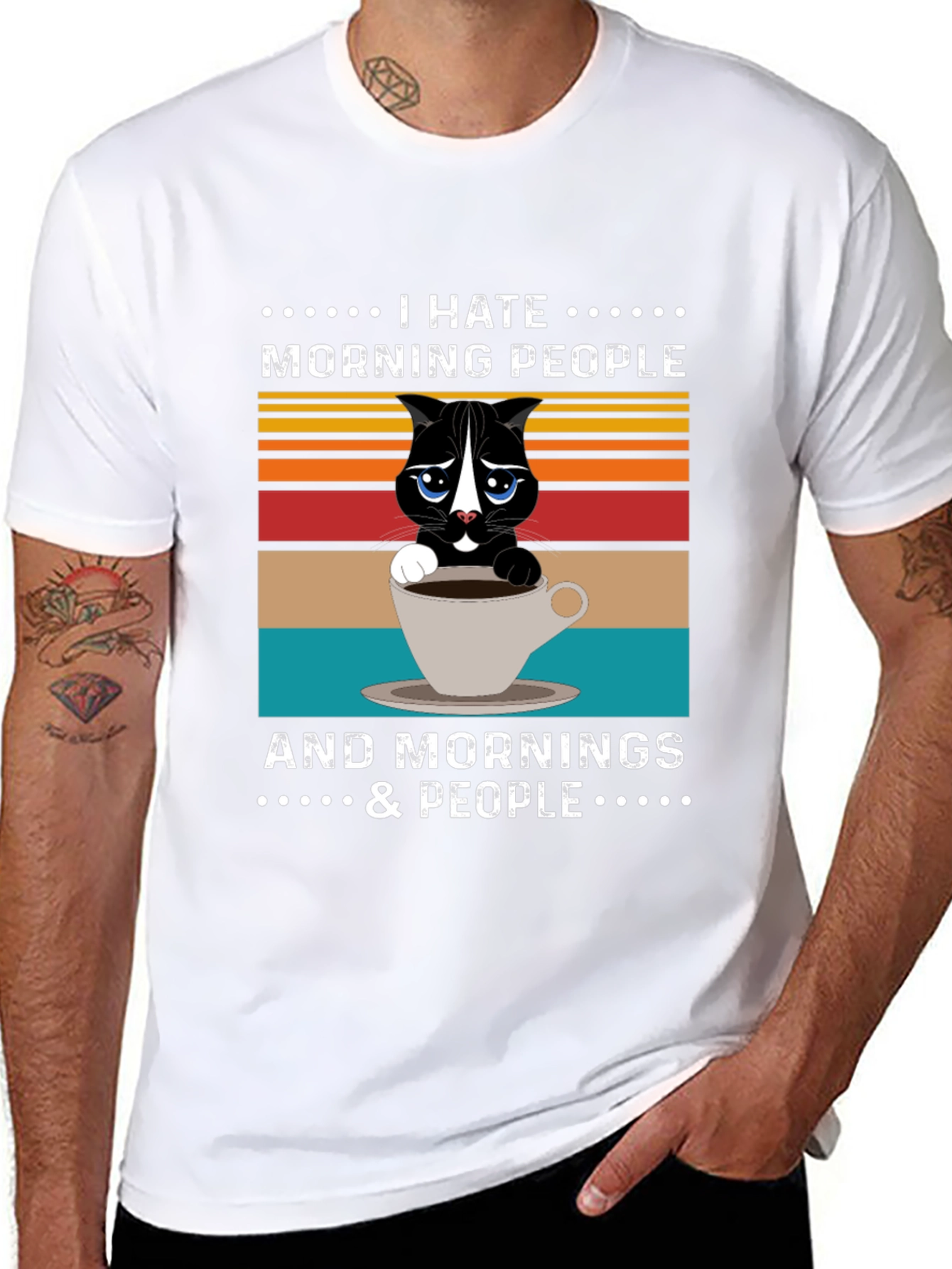 I Hate Morning People Cat T-Shirt